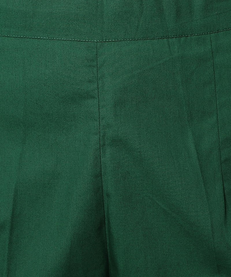 Dark Slate Gray Straight Fit Green Drainpipe Pants