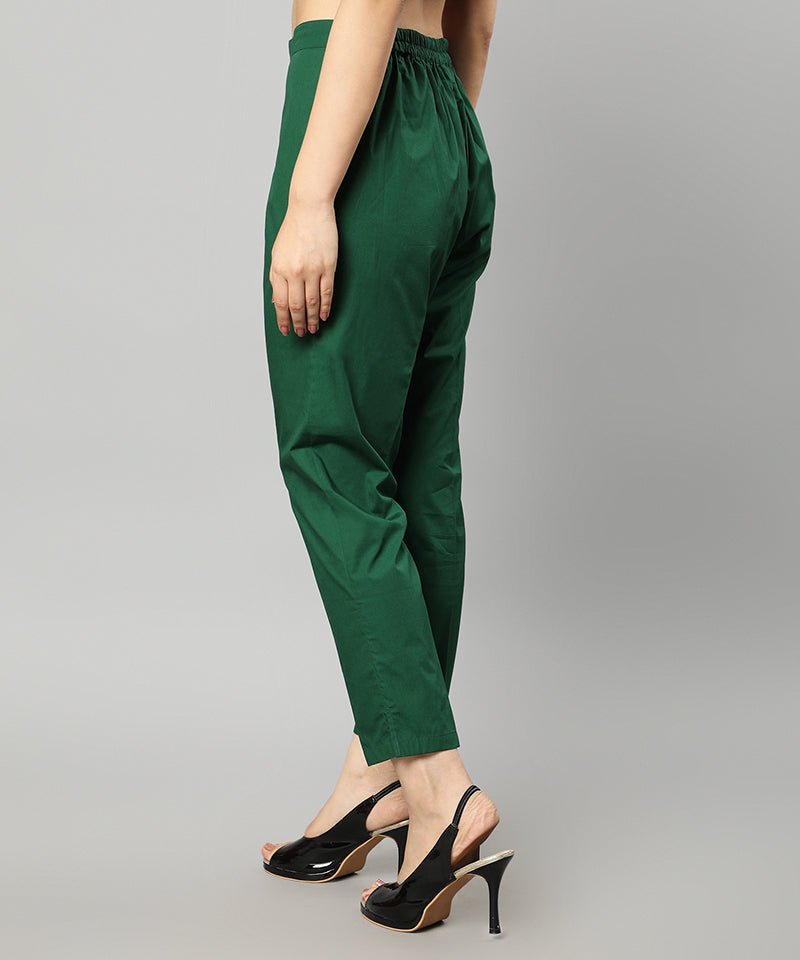 Dark Slate Gray Straight Fit Green Drainpipe Pants