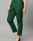 Dark Slate Gray Straight Fit Green Drainpipe Pants