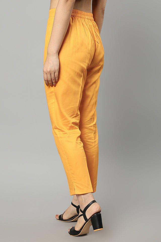 Sandy Brown Straight Fit Mustard Drainpipe Pants