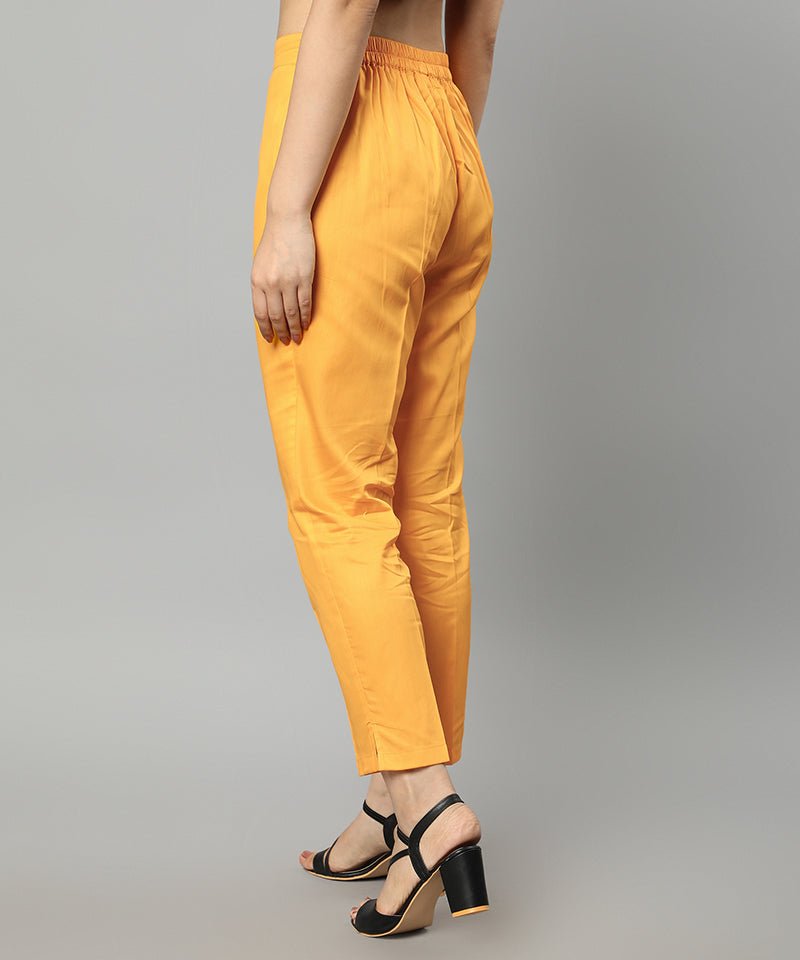 Sandy Brown Straight Fit Mustard Drainpipe Pants