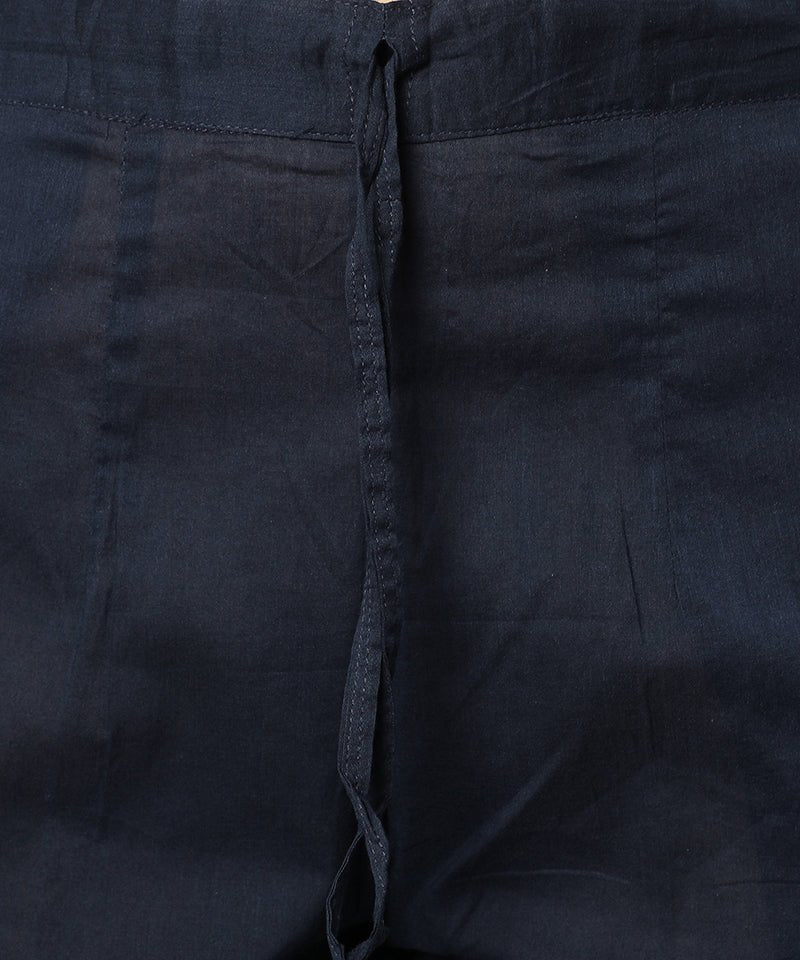 Dark Slate Gray Straight Fit Navy Drainpipe Pants