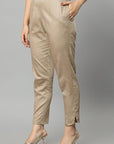 Rosy Brown Straight Fit Skin-tone Drainpipe Pants