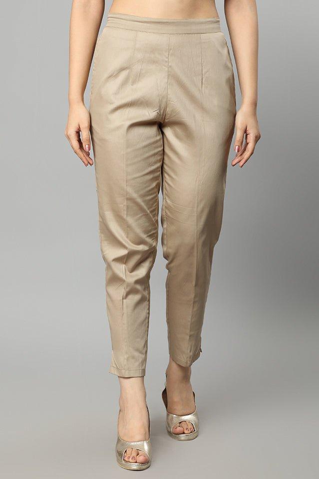 Dim Gray Straight Fit Skin-tone Drainpipe Pants