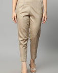 Dim Gray Straight Fit Skin-tone Drainpipe Pants