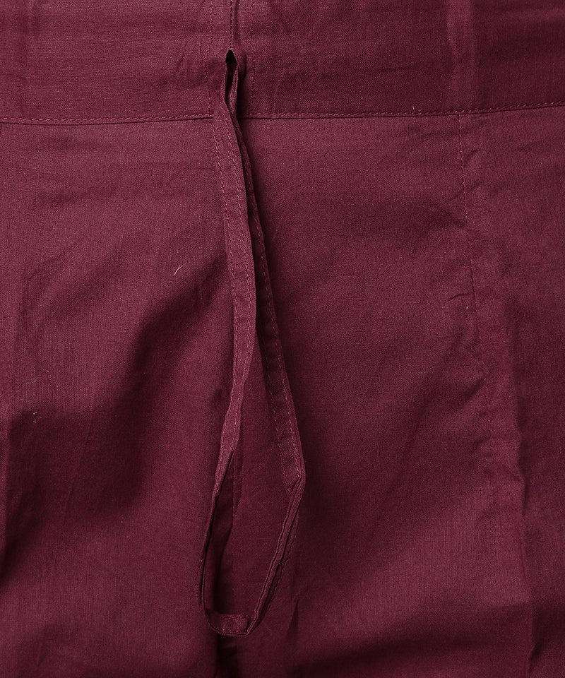 Saddle Brown Straight Fit Maroon Drainpipe Pants