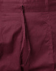 Saddle Brown Straight Fit Maroon Drainpipe Pants