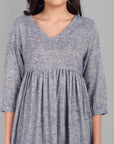 Dark Gray V Neck Gray Short Graduated Dress