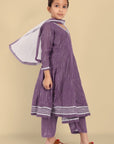 V-Neck Kaasni Anarkali with Dupatta