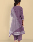 V-Neck Kaasni Anarkali with Dupatta