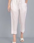 Dark Gray White Basic Palazzo Pant