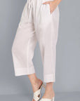 Dark Gray White Basic Palazzo Pant