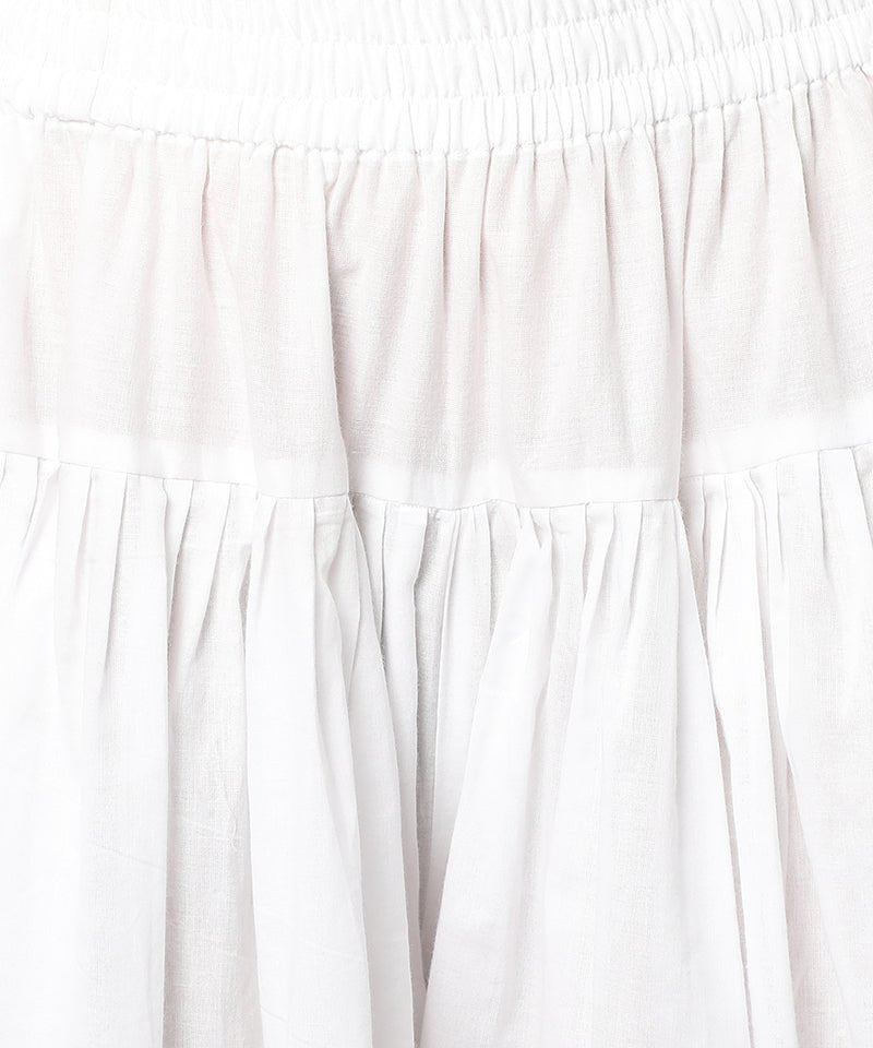 White Smoke White Cotton Dhoti Pants