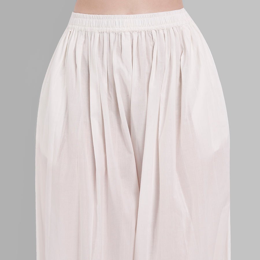 Cotton Linen Harem Pants Women's Elastic Waist Pure White Summer