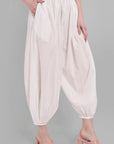 Gray White Cotton Harem Pants