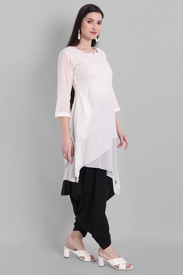 Gray White Naira Kurta Pants Set