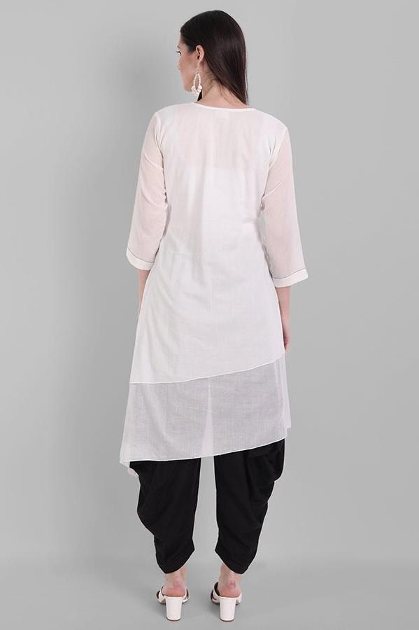 Gray White Naira Kurta Pants Set