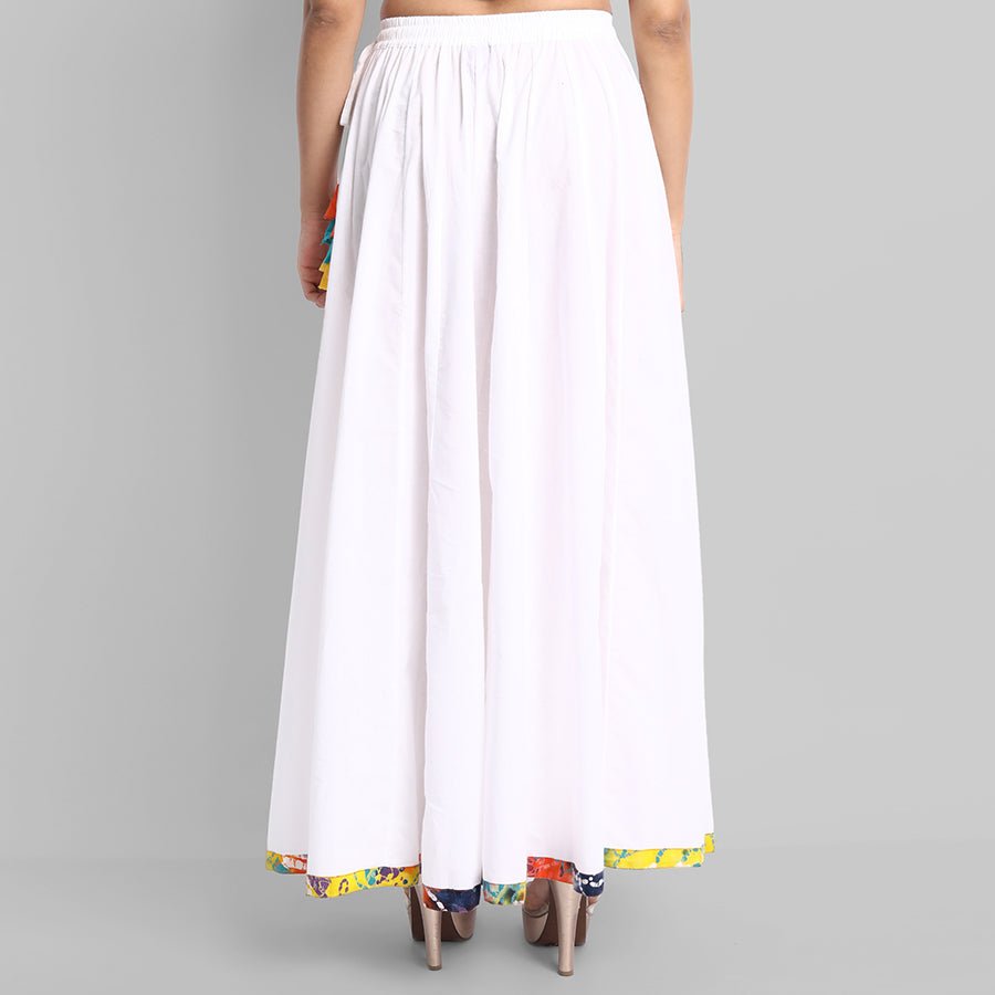 Light Gray White Narrow Holi Border Skirt