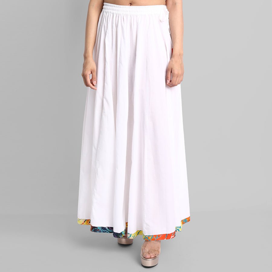 Light Gray White Narrow Holi Border Skirt