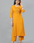 Goldenrod Yellow Angoori Kurta Pants Set