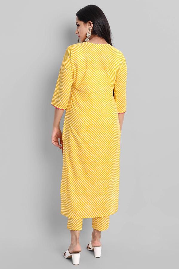 Gray Yellow Rakhiphool Leheriya Kurta