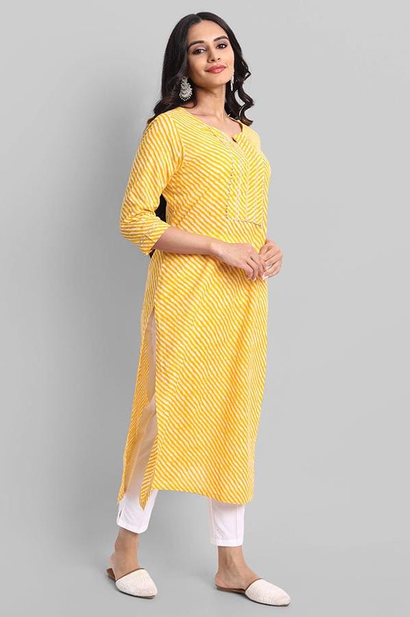 Gray Yellow Samara Leheriya Kurta