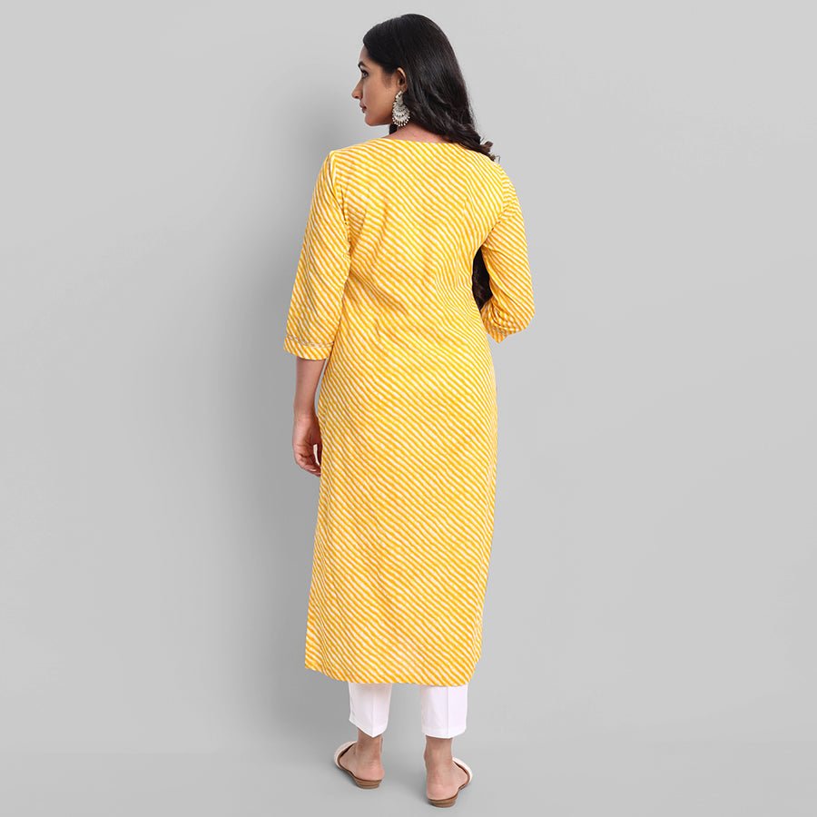 Light Gray Yellow Samara Leheriya Kurta